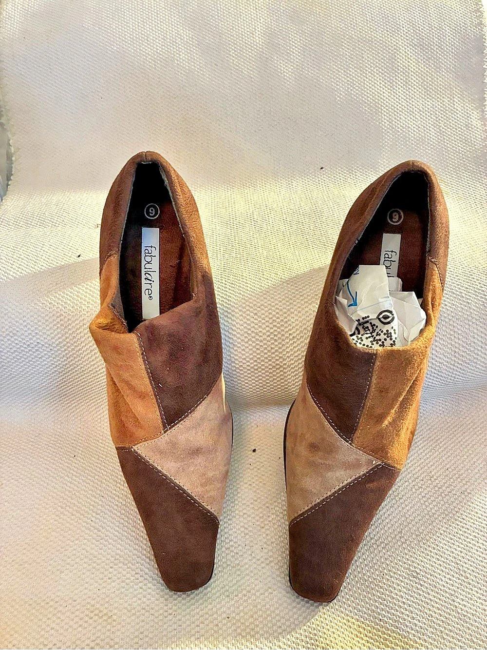 Vintage fabulaire Color Block Heels Brown US 9